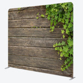 Aperturee - Aperturee Wooden Green Plants Wedding Square Tension Backdrop